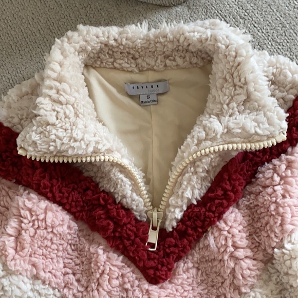 Long Sleeve Lapel Zip Up Faux Shearling Shaggy Sweater - Picture 3 of 8